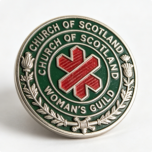 Insignia Circular de la Hermandad Femenina de la Iglesia de Escocia, Plateada, de Aleación de Zinc, con Esmalte Duro, Emblema Religioso - Product Image 4
