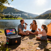 Machine de karaoké Aurora Sound K90 avec écran d'affichage, haut-parleur portable BT avec 2 micros rechargeables pour chanter à la maison, en plein air, en fête