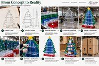 Étagère de présentation en acrylique pour arbre de Noël personnalisé, 4 niveaux, organisateur de cadeaux de Noël, présentoir de comptoir de vente au détail, présentoir de produits POS