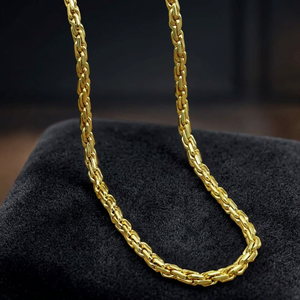 Chaîne byzantine plaquée or 14K, 18K, 24K en gros, colliers chaîne tendance, colliers chaîne style byzantine, pour usage quotidien - Product Image 4