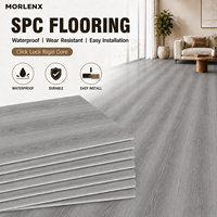 Plancher en vinyle SPC MORLENX gris argenté clair, résistant aux rayures, imperméable, système de clic, pour les intérieurs commerciaux