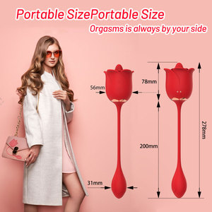 هزاز على شكل وردة مع وظيفة الشفط، محفز قوي للغاية للحلمات والبظر للنساء، الأكثر مبيعًا - Product Image 4