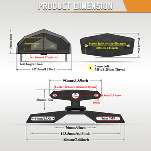 Luz trasera LED universal, lámpara de marcha integrada, luz de freno y señal de giro con soporte para matrícula, repuesto para Honda, Yama - Product Image 3