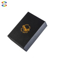 Boîte cadeau noire mate de papier rigide de logo de feuille d'or de stockage de bouteille d'huile essentielle