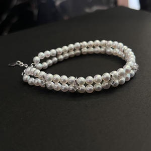 Nuevo Collar de Perlas de Agua Dulce con Hebilla Aurora de Doble Capa, 4-5 mm, Redondas, Impecables, Estilo Hepburn, Collares en Capas a la Moda - Product Image 2