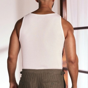 Wholesale Custom Design <b>Men's</b> Casual Gym Athletic Tank Tops 100% Cotton Knitted Eco-friendly Quick Dry Breathable <b>Singlets</b> - Product Image 5