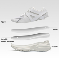 Baskets de sport compensées pour femmes en cuir véritable de haute qualité, avec logo personnalisé, rehaussant la taille de 7 cm