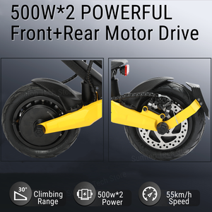 Nouveau <span class=keywords><strong>TEVERUN</strong></span> <span class=keywords><strong>BLADE</strong></span> <span class=keywords><strong>MINI</strong></span> <span class=keywords><strong>PRO</strong></span> Kickscooter 48V 18.2Ah double moteur 500W * 2 Scooter électrique écran TFT 9*3.0 pneu Stock UE - Product Image 4