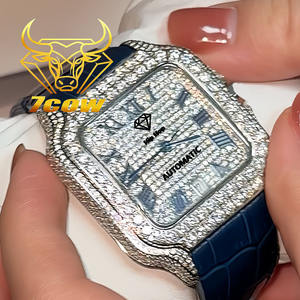 Relojes Mecánicos Personalizados de Alta Calidad para Hombre con Esfera Azul Romana de Moissanita VVS, <span class=keywords><strong>Reloj</strong></span> con Caja y Certificado GRA que Pasa la Prueba del Diamante - Product Image 2