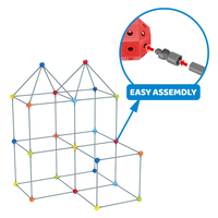 Kit de construction de fort pour enfants, 98 pièces, jouet de construction de châteaux et de tunnels, jouets éducatifs STEM pour garçons, ensemble de jouets d'activités