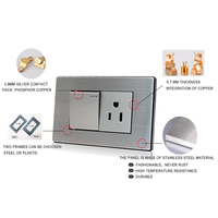 Prise murale électrique standard sud-américaine 16A, double prise 3 broches US 15A, 220V