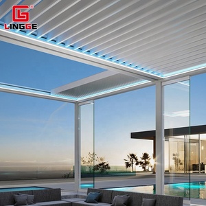 Pérgola retráctil eléctrica impermeable jardín sombra Gazebo pérgola <span class=keywords><strong>plegable</strong></span> - Product Image 2