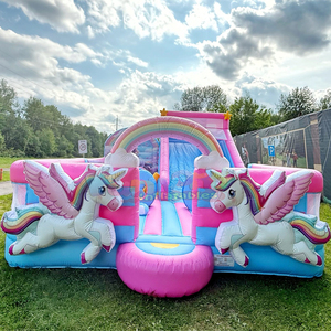 Castillo inflable gigante para niños, zona de juegos al aire libre, castillo inflable comercial con tobogán, parque infantil inflable con diseño de unicornio - Product Image 6