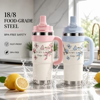 Gobelet isotherme à double paroi en acier inoxydable de 820 ml avec poignée et isolation thermique de 6 à 12 heures, tasse de voyage