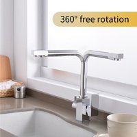 Robinet de cuisine électrique moderne en laiton et céramique, monotrou, double poignée, mitigeur eau chaude et froide, avec filtre à eau potable, conception à trois voies