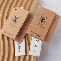 Ensemble d'étiquettes suspendues personnalisées en papier kraft couché de luxe avec cordon en coton gratuit, faible MOQ, étiquettes volantes pour vêtements, chaussures, sacs, bijoux