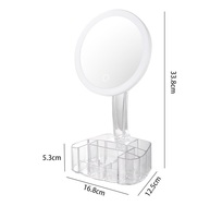 Vente chaude Usine Direct Prix Promotion LED Lumineux Amovible Vanité Miroir Cosmétique Avec Organisateur Boîte De Rangement