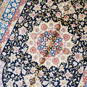 4x6ft Ấn Độ vàng toàn bộ handmade công ty trong Delhi Ba Tư lụa tự nhiên thảm - Product Image 4