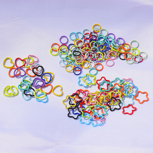 Attaches pour cheveux en forme de cœur, étoile, forme géométrique, bandes élastiques colorées pour accessoires de cheveux, Style décontracté, multifonctionnel - Product Image 1