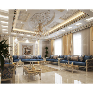 ชุดโซฟาไม้หรูหราหรูหราในห้องนั่งเล่นสไตล์อาหรับ - Product Image 6