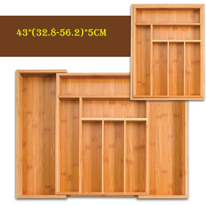 Grand <span class=keywords><strong>Tiroir</strong></span> <span class=keywords><strong>de</strong></span> <span class=keywords><strong>Cuisine</strong></span> Moderne Multifonctionnel Organisateur Couverts en Bambou Boîte <span class=keywords><strong>de</strong></span> <span class=keywords><strong>Rangement</strong></span> pour Ustensiles Organisateur d'Argenterie - Product Image 1