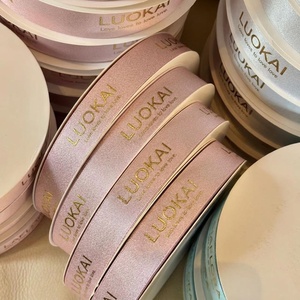 Wholesale Custom Gold <b>Ribbon</b> Polyester Logo Screen Print Roll 1 Roll Gold Silver Foil Hot Stamp for Gift Box Packaging <b>Wedding</b> - Product Image 2