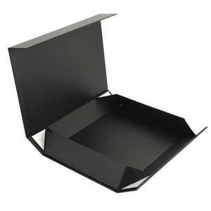 Custom Magnetic Closure Matt Lamination Folding Paper Gift <b>Box</b> with Glossy <b>Black</b> UV Coating Logo - Product Image 1