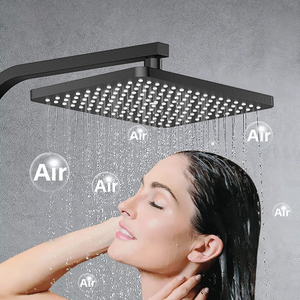 Ensemble de douche mural de luxe moderne noir mat en acier inoxydable avec mitigeur pour <span class=keywords><strong>hôtel</strong></span> et projets - Product Image 4