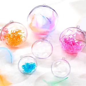 透明な開閉可能なプラスチック中空ドロップアクリル大きなクリスマスツリーの装飾クリスマスボール