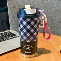 Mug isotherme à double usage avec revêtement céramique, design élégant, avec paille, portable, pour le sport et la voiture, idéal comme cadeau