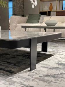 Đồ Nội Thất Đá Mới Thiết Kế Hiện Đại Trung Tâm thuôn Dài Bàn Cà Phê Kim Loại Khung 140 Thiêu Kết Đá Thấp Cuối Bảng Cho Biệt Thự - Product Image 4