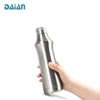 Bouteille d'eau isolée en acier inoxydable de 500ml avec logo personnalisé avec peinture en caoutchouc et couvercle pour le camping des adultes