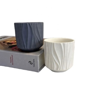 Custom Wholesale Modern Embossed Logo 6oz Ceramic <b>Candle</b> Jars Holder in <b>Bulk</b> Luxury <b>Candle</b> Vessels - Product Image 1