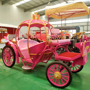 Chariot de mariage style citrouille à prix abordable, chariot de mariée blanc avec roues à vendre - Product Image 5