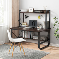Bureau d'ordinateur tout-en-un avec étagère de rangement, table d'étude pour étudiants