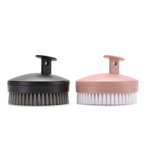 Brosse exfoliante pour le corps à manche court, tête de brosse PBT détachable et rotative, brosse de bain pour la douche - Product Image 6