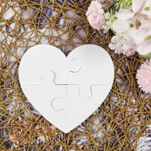 Moldes de fundición de resina hechos a mano para adornos decorativos DIY estilo Ins silicona en forma de corazón rompecabezas decoración molde X0415 - Product Image 5