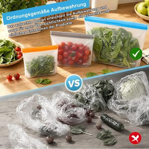Paquete de 21 Bolsas Reutilizables para Congelador con Soporte, Bolsas con Cierre Hechas de PEVA Libre de BPA en 3 Tamaños, Almacenamiento de Alimentos para Camping, Cocina y Hogar - Product Image 6