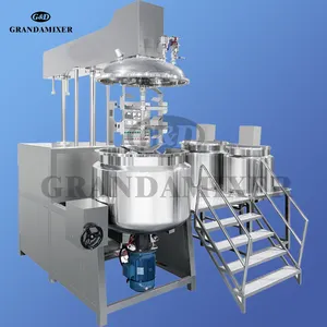 Custom Cosmetic Cream Lotion Emulsifying Production Line Vacuum Stainless Steel Equipment Ointment Mixing Machine 113