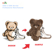 Sac à dos en peluche personnalisé de haute qualité, design mignon, matière en coton super doux, jouets en peluche pour cadeau
