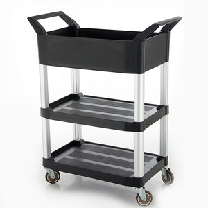 Carrito de Servicio para Hotel 87.5x46.5x111.5cm de Plástico Multicapa con 4 Ruedas Giratorias para Uso Hotelero - Product Image 5