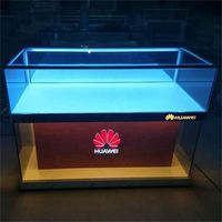 Vitrine d'exposition moderne personnalisée pour téléphones portables avec éclairage LED, éco-responsable, facile à assembler, étagère de vente au détail pour téléphones mobiles