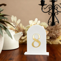 Double Arche Bar Menu 3D Acrylique Table Ronde Écriture Mariage Décor Table Top Acrylique qr Sign