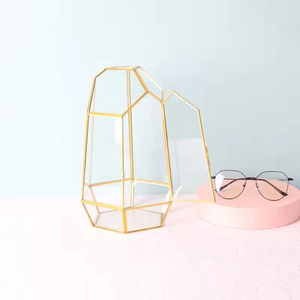 Vases à fleurs en verre transparent pour la <span class=keywords><strong>d</strong></span>écoration de la maison et du mariage avec design géométrique en métal de style Art <span class=keywords><strong>d</strong></span>éco pour pièce maîtresse ou <span class=keywords><strong>terrarium</strong></span> - Product Image 4