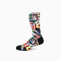 Chaussettes imprimées personnalisées pour le fitness et la course à pied, sans couture et faciles à personnaliser, chaussettes mi-mollet tendance