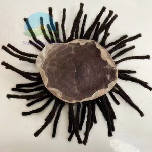 Vente en gros serrure redoute cheveux humains hommes topper toupet pleine dentelle perruque prêt à expédier <span class=keywords><strong>afro</strong></span> curl toupet pour hommes noirs redoute serrures - Product Image 2