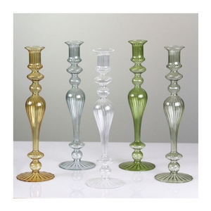 Bougeoir en verre nordique décoratif de luxe avec un design écologique résistant à la chaleur pour les mariages et la décoration de la maison - Product Image 1
