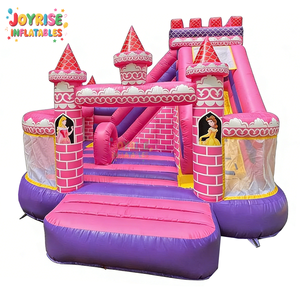 Château Gonflable Rose Princesse avec <span class=keywords><strong>Toboggan</strong></span> pour Filles, Maison de Rebond Gonflable, Château de Saut, <span class=keywords><strong>Toboggan</strong></span> Gonflable pour Parc d'Attractions - Product Image 1