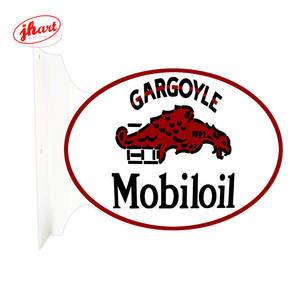 Placa de brida ovalada personalizada de 12 "x 16,8", Impresión de doble cara, Motor de gasolina, señal de brida de aceite, cueva para hombre, tienda de garaje, decoración de pared, letrero de estaño - Product Image 1