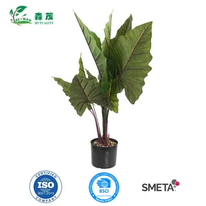 Hot Koop Tuin Leverancier 80Cm Faux Greenery Plastic Plant Fake Taro Blad Plant Voor Thuis Office Decor Kunstmatige Plant bonsai